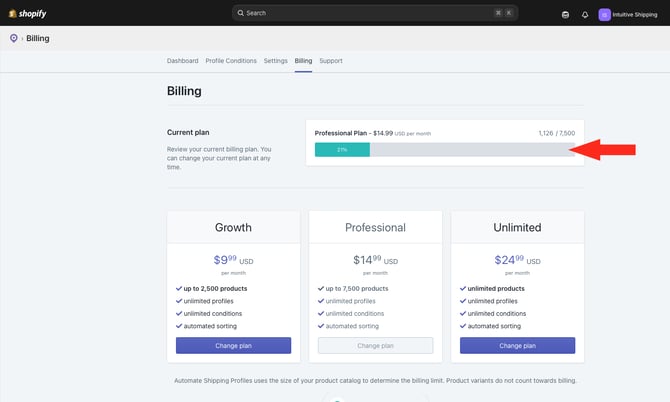 ASP - Billing - Current Plan Usage