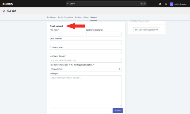 ASP - Email Support