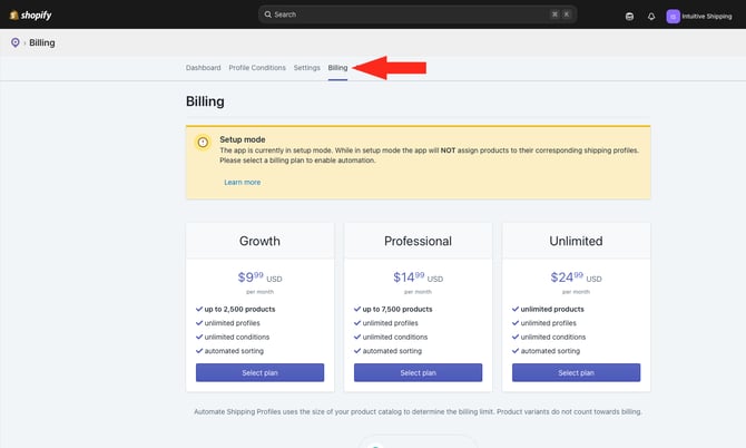 ASP - Menu Billing