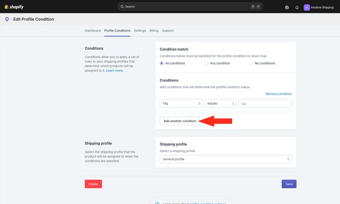 ASP - Profile Conditions - Add Another Condition
