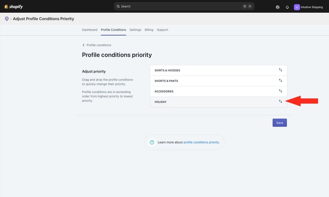 ASP - Profile Conditions - Adjust Priority Holiday Bottom