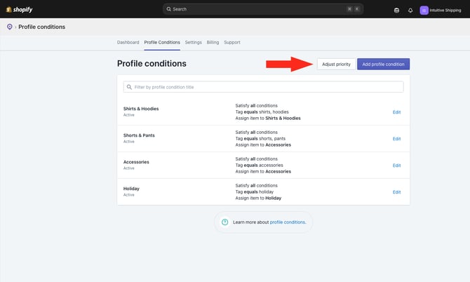 ASP - Profile Conditions - Adjust Priority