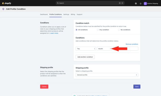 ASP - Profile Conditions - Condition Operator