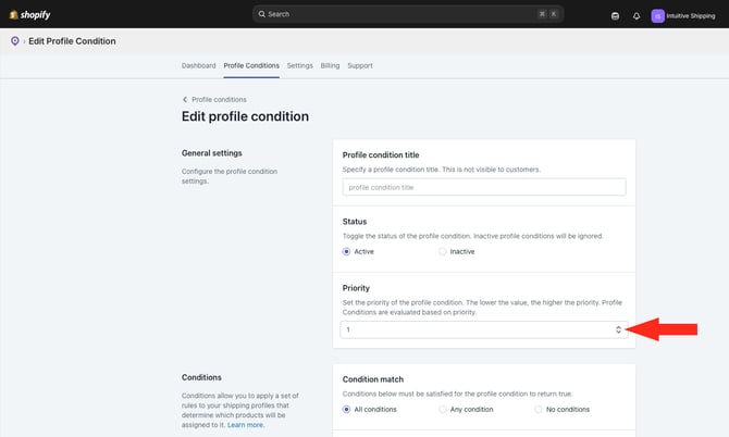 ASP - Profile Conditions - Condition Priority