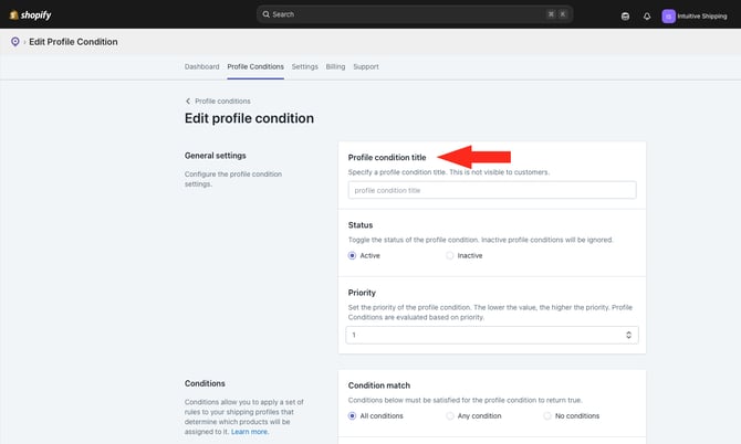 ASP - Profile Conditions - Condition Title