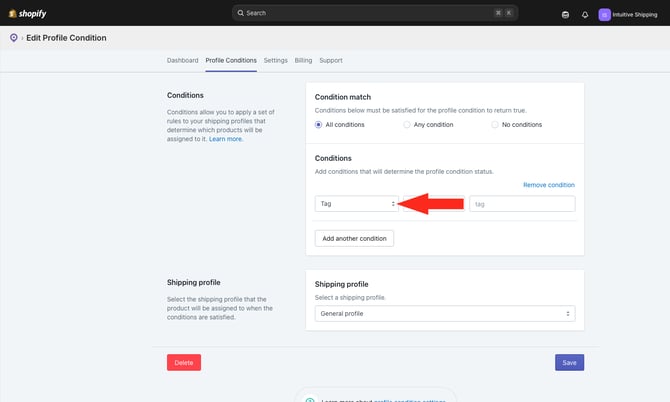 ASP - Profile Conditions - Condition Type