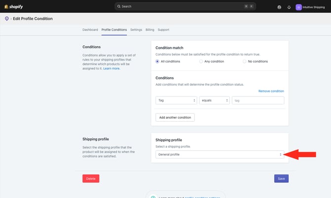 ASP - Profile Conditions - Shipping Profile
