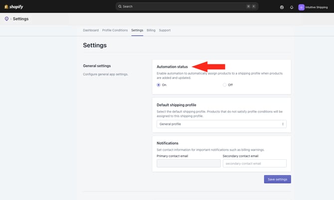 ASP - Settings - Automation Status