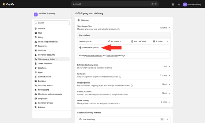 ASP - Shopify - Add Custom Profile