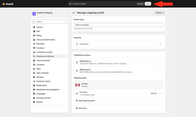 ASP - Shopify - Save Custom Profile